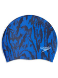 Speedo Long Hair Printed Cap Limited Edition-Blue