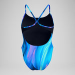 Women's Printed Racerback Swimsuit Blue/Teal