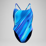 Women's Printed Racerback Swimsuit Blue/Teal