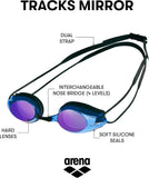 Arena Tracks Mirror Goggles Black-Blue