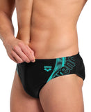 Arena Mens Swim Briefs Graphic Black-Water