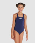 GIRLS' TEAM SWIMSUIT SWIM PRO SOLID NAVY-WHITE (6-15rokov)