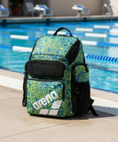 Arena One Go Backpack 45L Allover Snakeskin Green