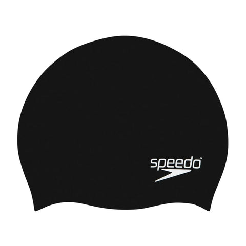 Speedo Junior Plain Moulded Silicone Cap Black