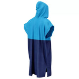 Turbo Two-Tone Cotton Poncho Blue