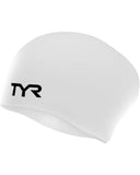 TYR ADULT LONG HAIR SILICONE WRINKLE-FREE SWIM CAP- WHITE