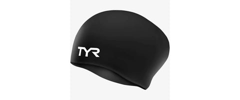 TYR Junior LONG HAIR SILICONE CAP- Black (10-16rokov)