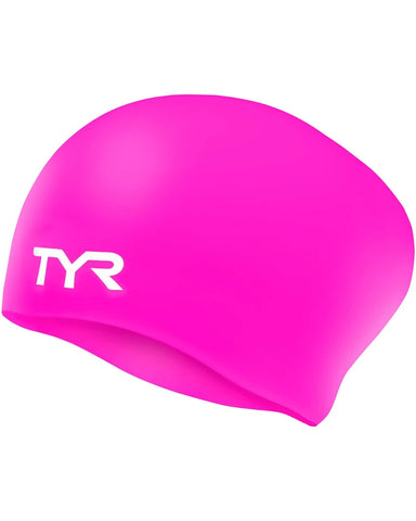 TYR Junior LONG HAIR SILICONE CAP- Pink (10-16rokov)