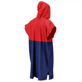 Turbo Two-Tone Cotton Poncho Red/Blue