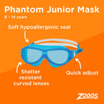 Zoggs Phantom Junior Mask Blue/White (6-14 rokov)